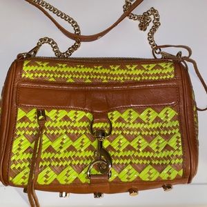 Rebecca Minkoff Woven Mac Camel and Neon Bag